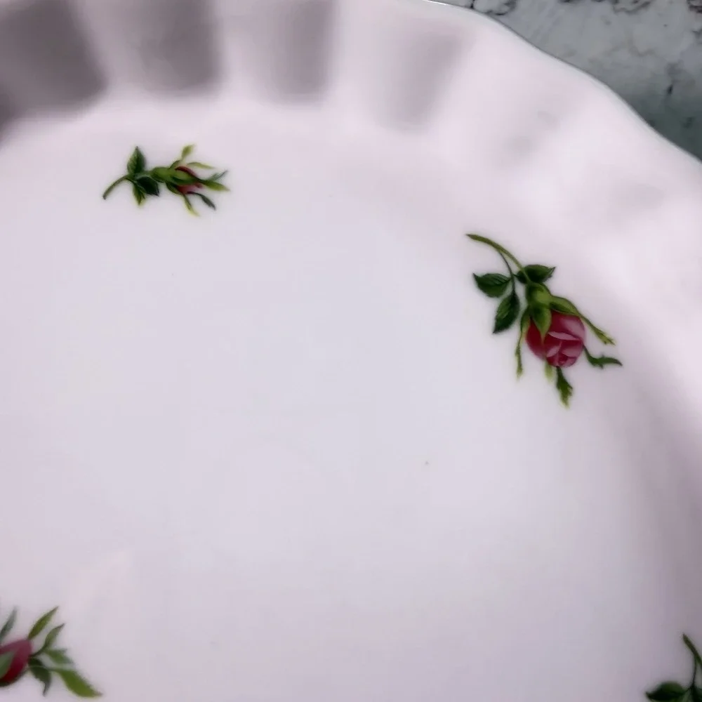 VTG‎ 1990s Christineholm Porcelain Rose Quiche Tart Pie Plate 9